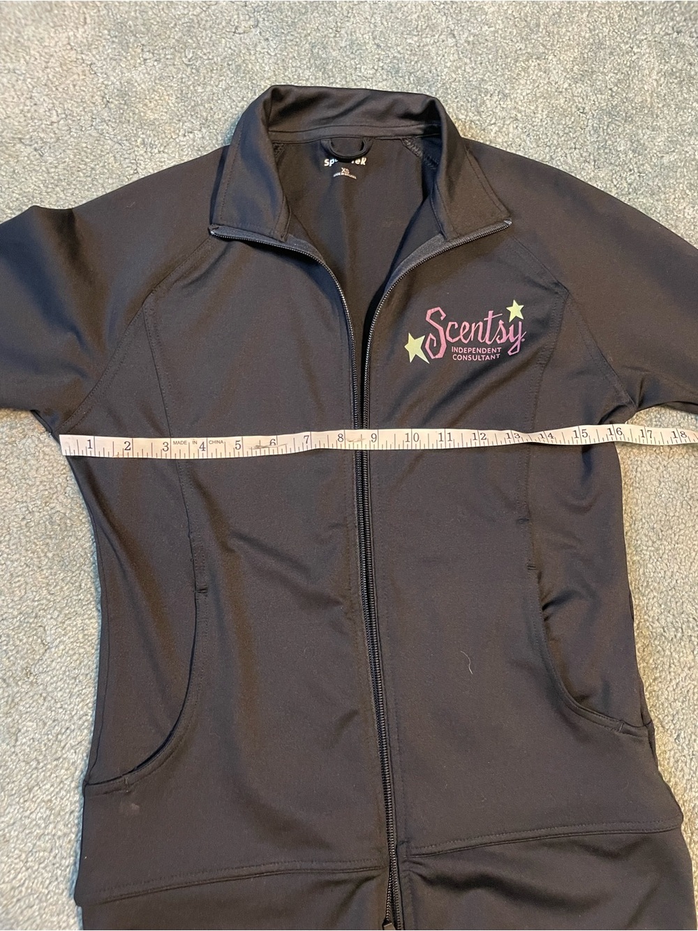 Scentsy Black Zip-Up Bomber Jacket with Logo Stars - Picture 3 of 5